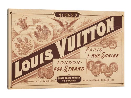 Vintage Louis Vuitton Advertisement - Canvas Wall Art | 5by5collective