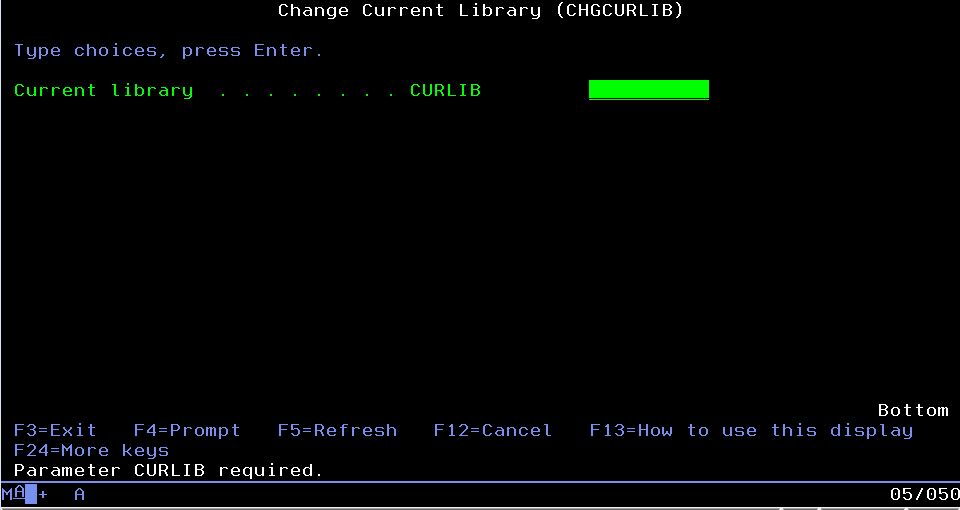 Change Current Library CURLIB - AS400 ISeries from Basics