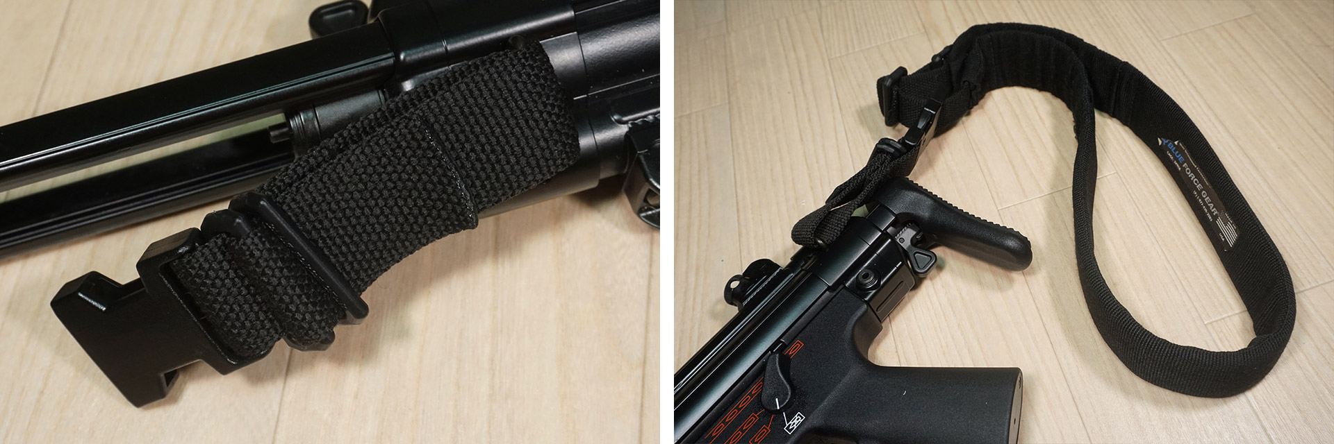 東京マルイ 次世代 MP5A5のストック基部にQDスリングスイベルを付け