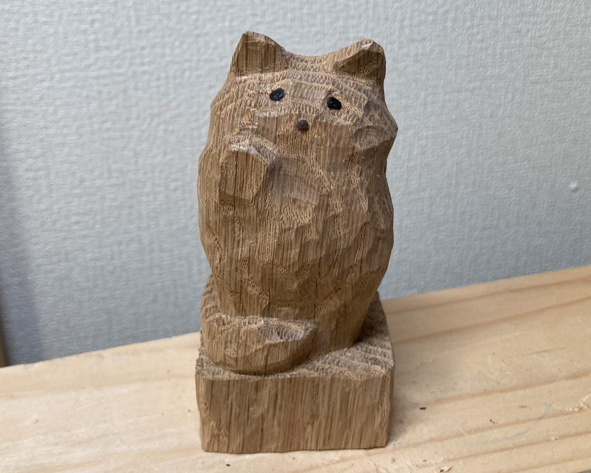 最近の木彫りの招き猫2（Wood carving beckoning cat） | 工房木ノ文