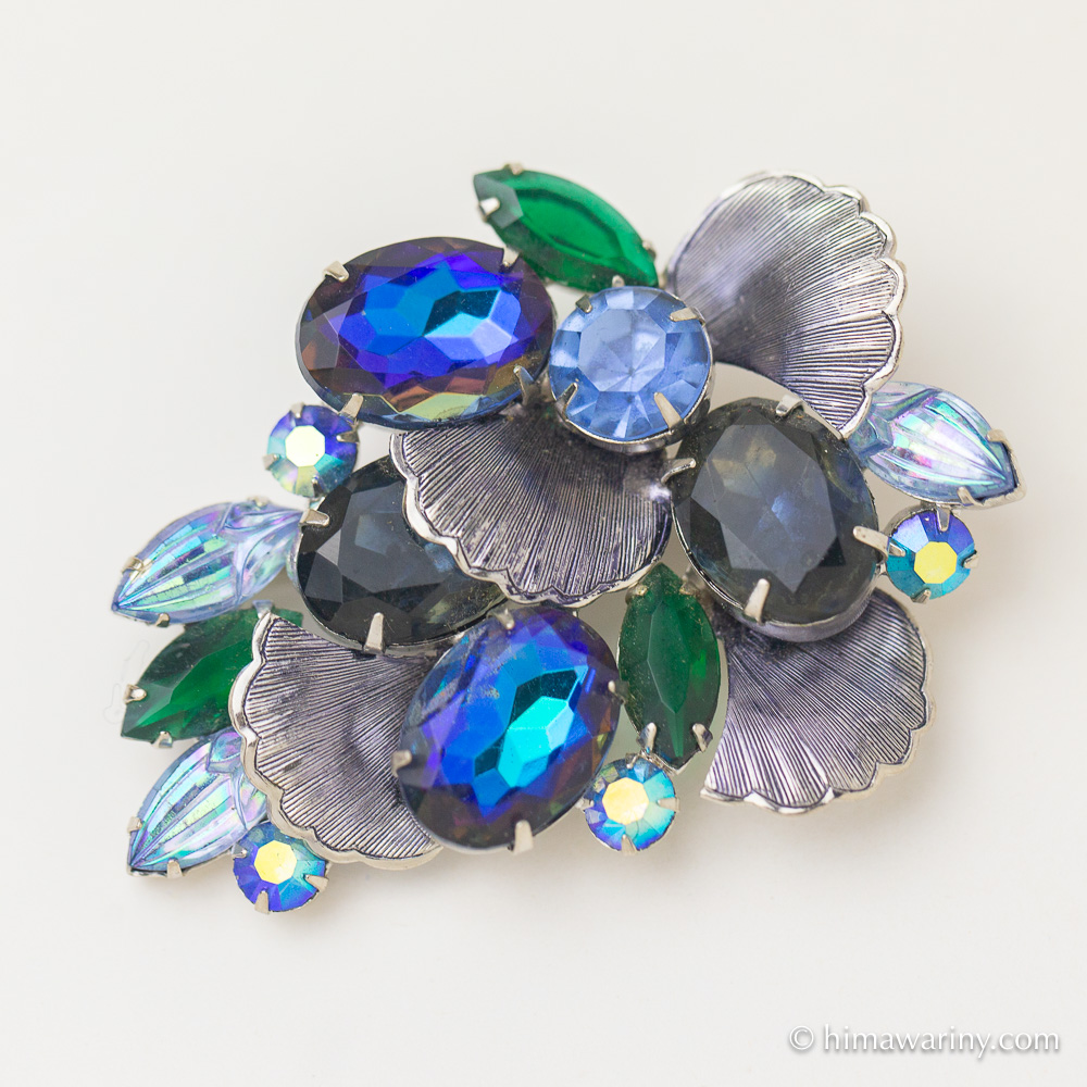 ココ様☆#4312 COROCRAFT ヴィンテージ ブローチ ツートン ブルー ココ