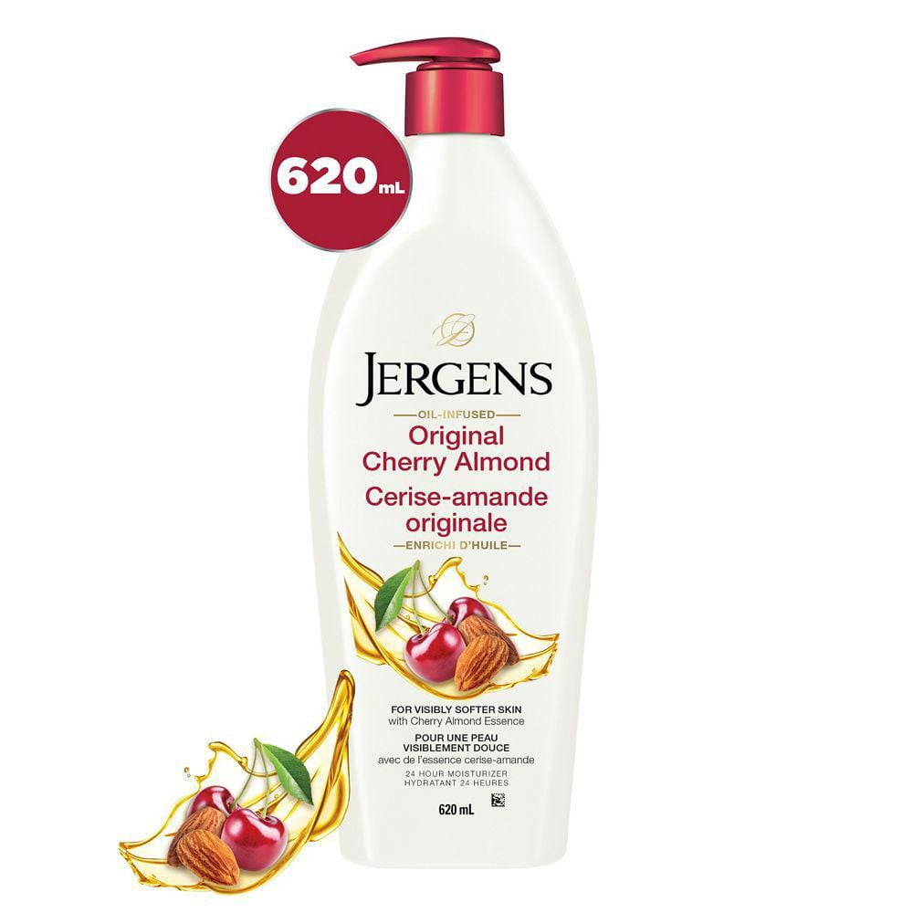 Jergens Cherry Almond Moisturizer & Body Lotion, DRY SKIN, 620 mL