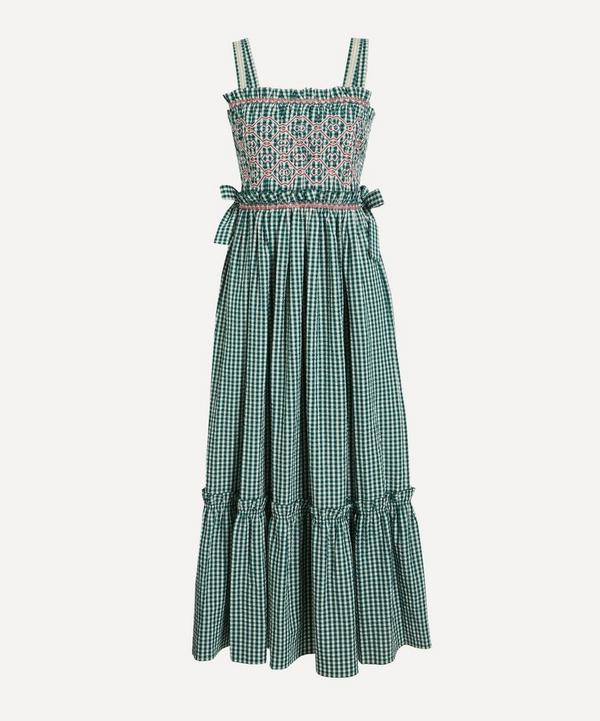 Hunter Bell Larissa Green and White Gingham Midi Dress | Liberty