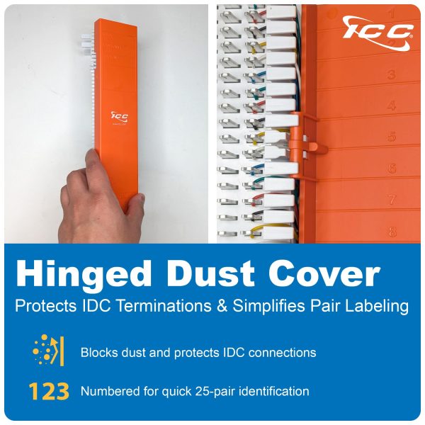 ICC 66 Block Prewired with 89D Mounting Bracket & Cover, Punch