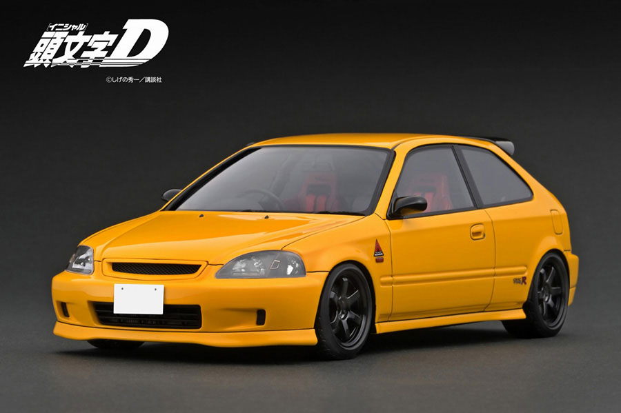IG3541 1/18 INITIAL D Honda CIVIC (EK9) Type R Yellow | LINE UP