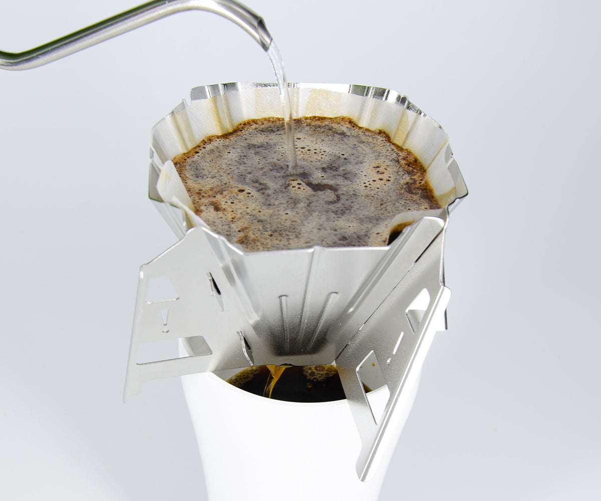 iKoffy ポータブル折りたたみ式ステンレススチールコーヒードリッパー