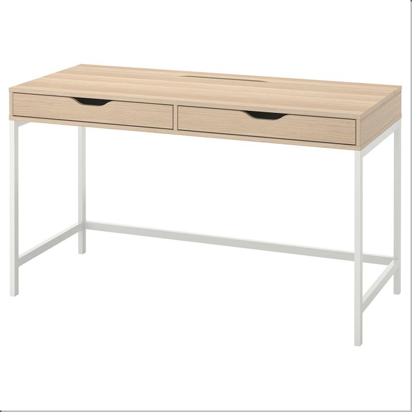 ALEX アレクス デスク - ホワイトステイン/オーク調 132x58cm - IKEA