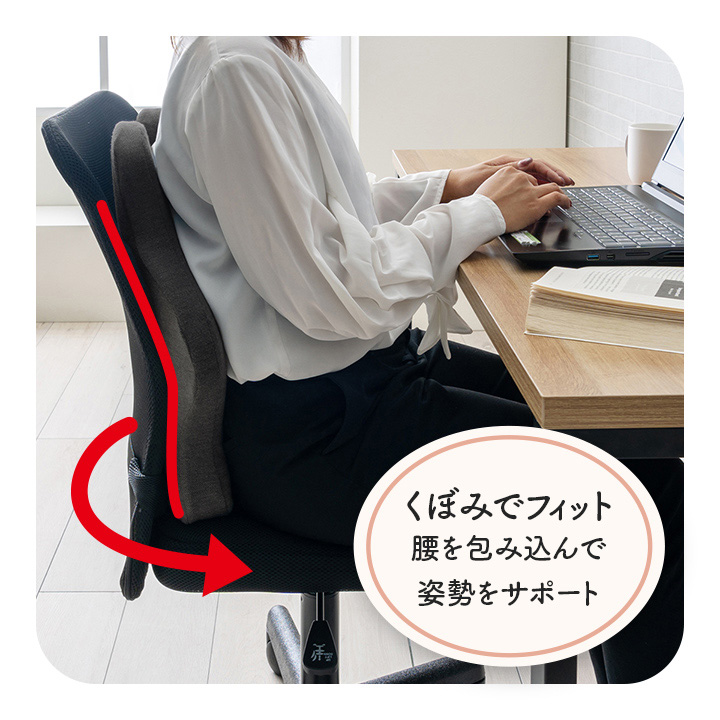 フィース オフィス デスク ワーク サポート クッション 腰 背中 姿勢