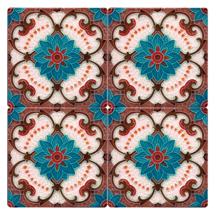 台湾マジョリカタイル柄 ブリキ製コースター【木子創意MUZI-ART】通販