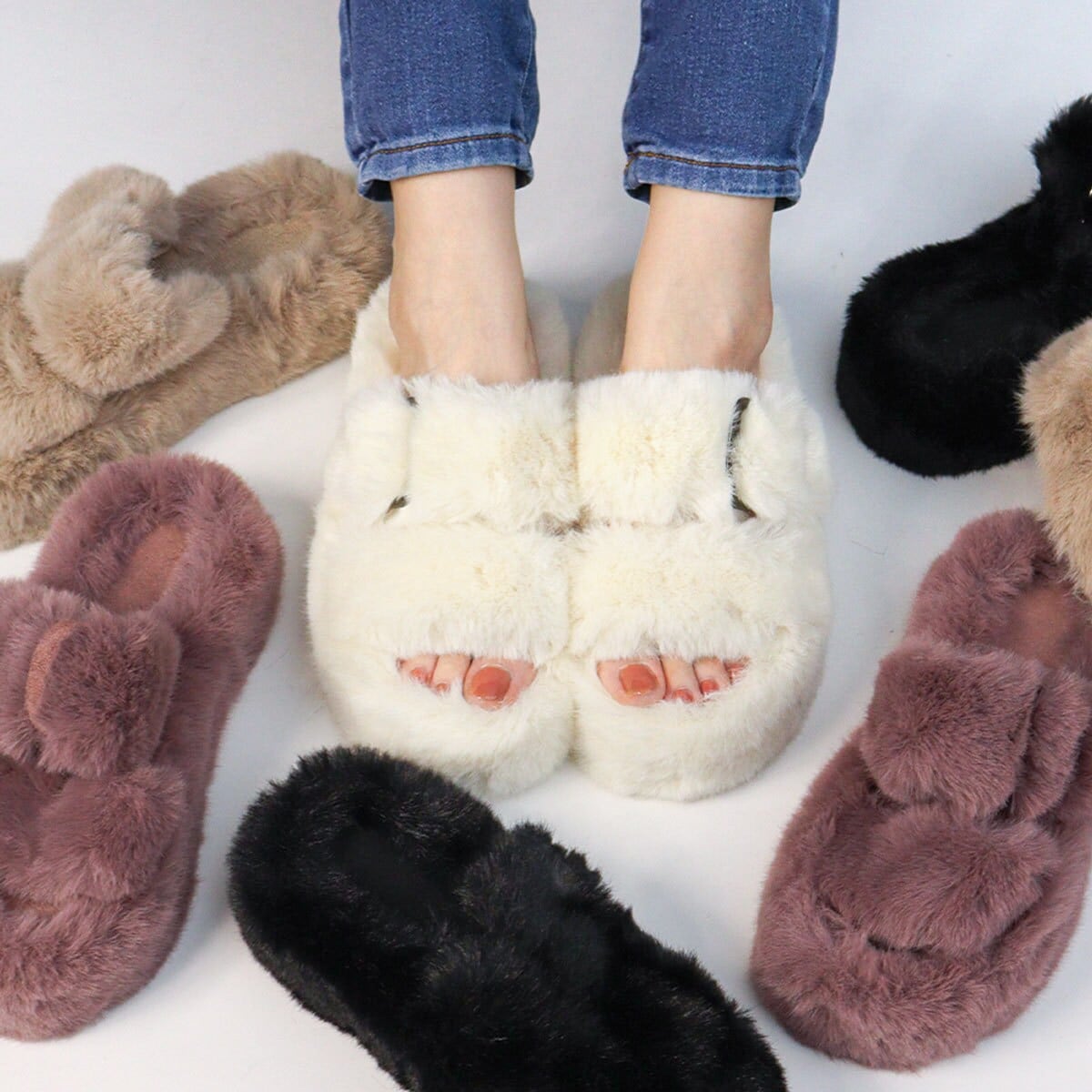 ☆ダブルベルトファーサンダル☆3712 | サンエープラスフェミニン(AAA+