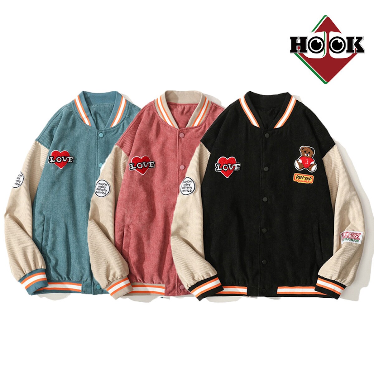 HOOK】 アメカジ配色クマワッペンスタジャンジャケット | フック(HOOK