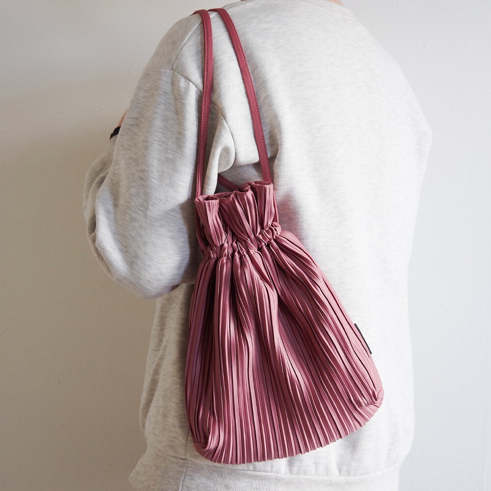 BLUEORB ブルーオーブ【3003】2WAY 巾着バッグ プリーツショルダー