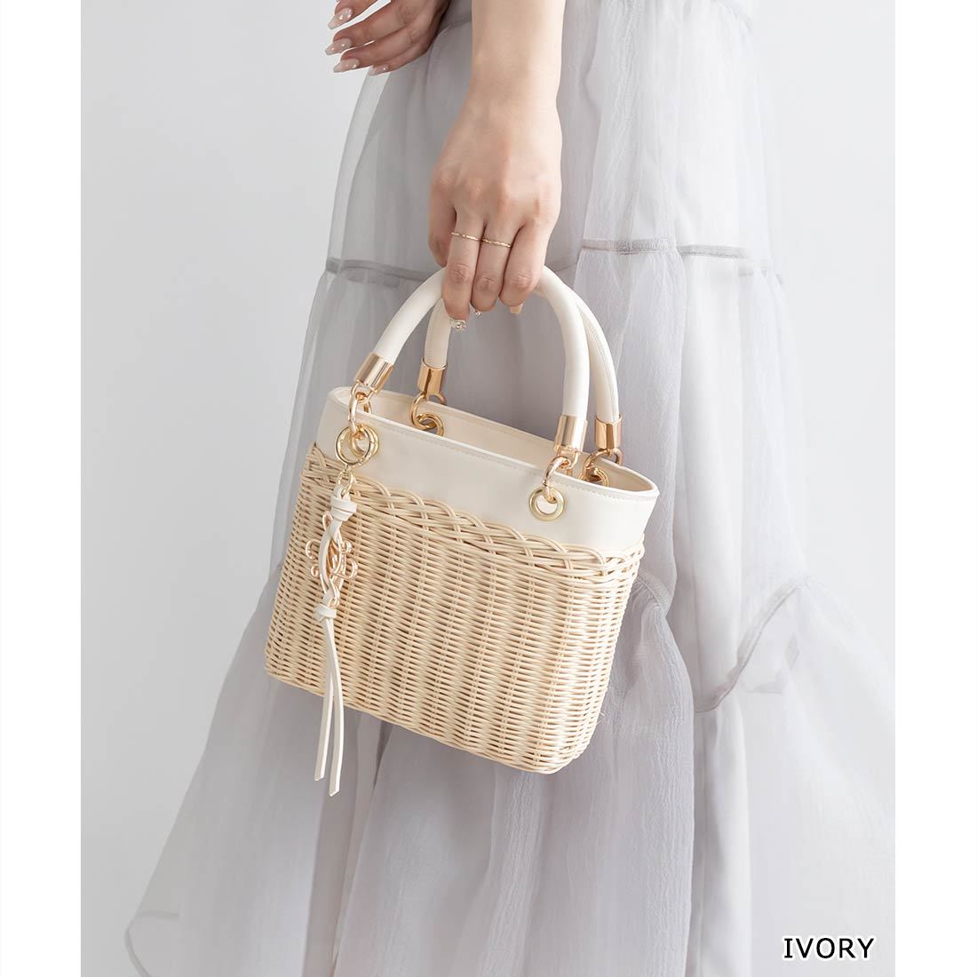 24春夏新作＞チェーンショルダー2WAYカゴバッグ | ランダ(RANDA