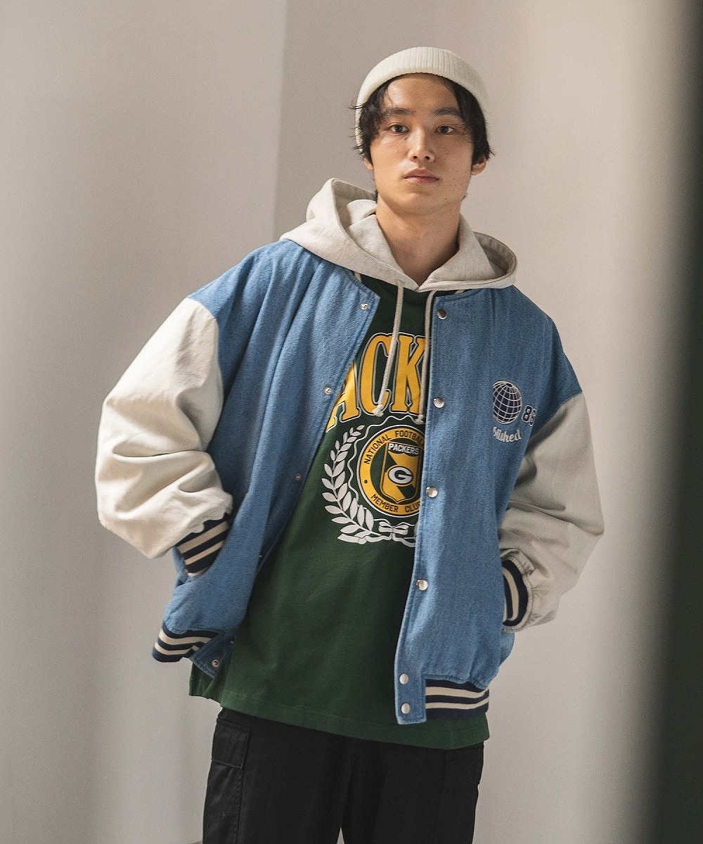 男女兼用】ロゴシシュウデニムスタジャン | マルイウェブチャネル