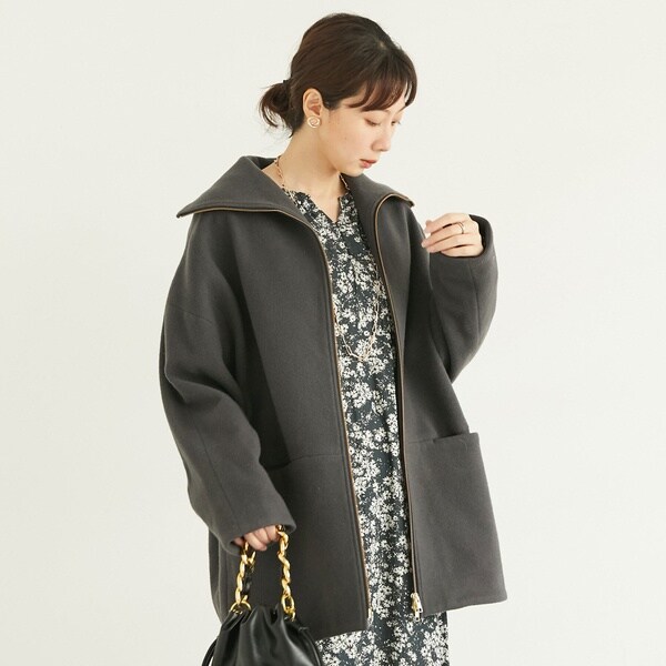 ジップセーラーカラーミドルコート | ドゥ アルシーヴ(Doux archives