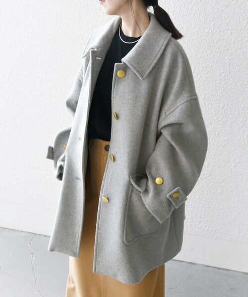 セール】 SHIPS any: ノンミュールジングウール ステンカラー ミディ