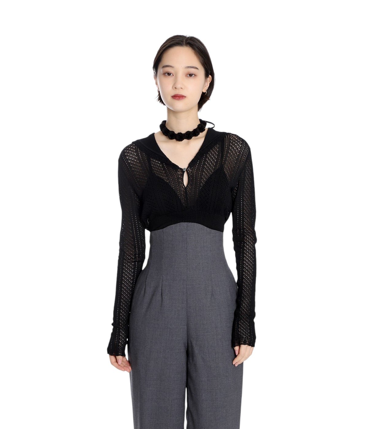 レディース】LACE KNIT SAILOR COLLAR BODYSUIT | FETICO(フェティコ