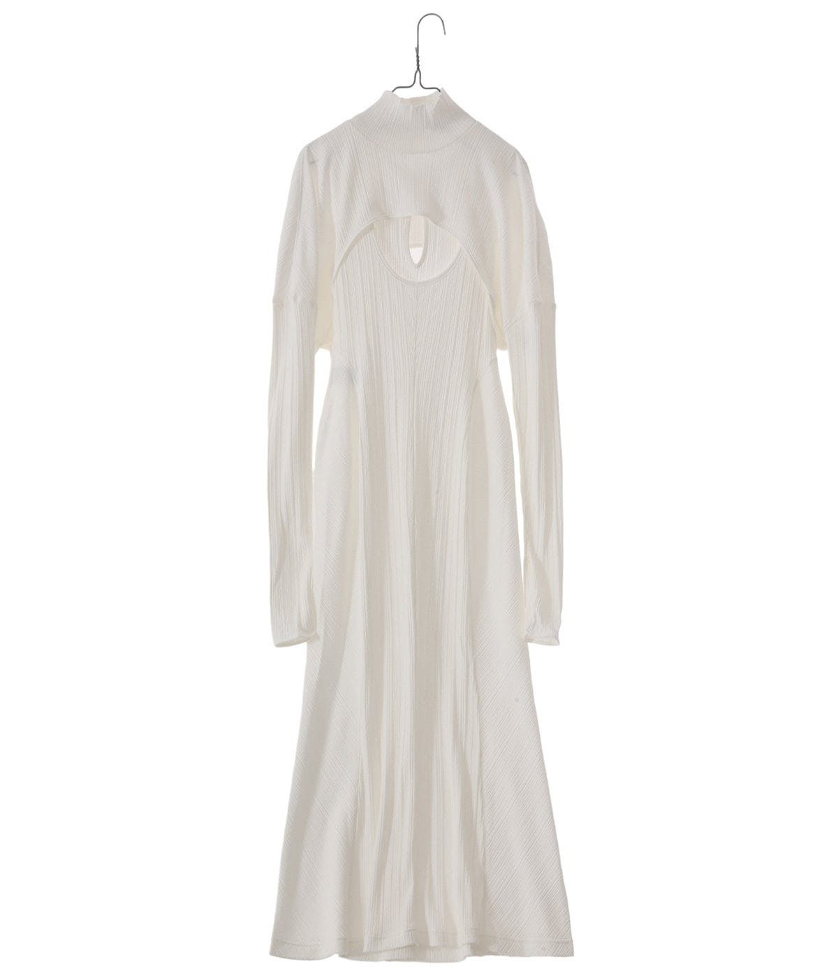 レディース】Random Ribbed Organic Cotton 2 way Dress | Mame