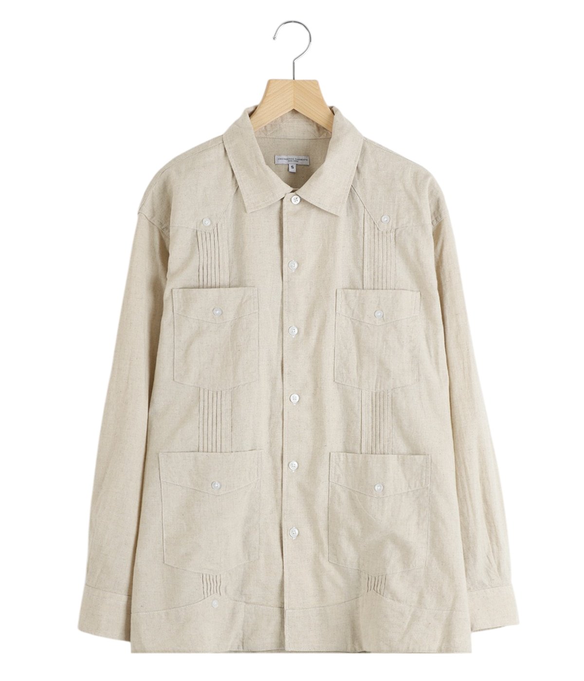 Guayabera Shirt Natural CL Sheeting | ENGINEERED GARMENTS