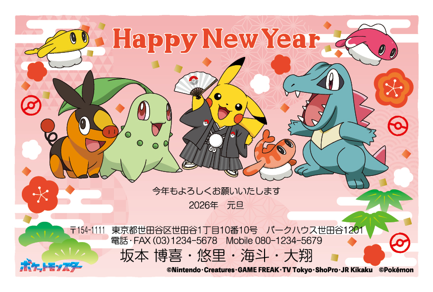 猫*様 ポケモン 年賀状用ポストカード ポストカードタイプ】2025年 巳