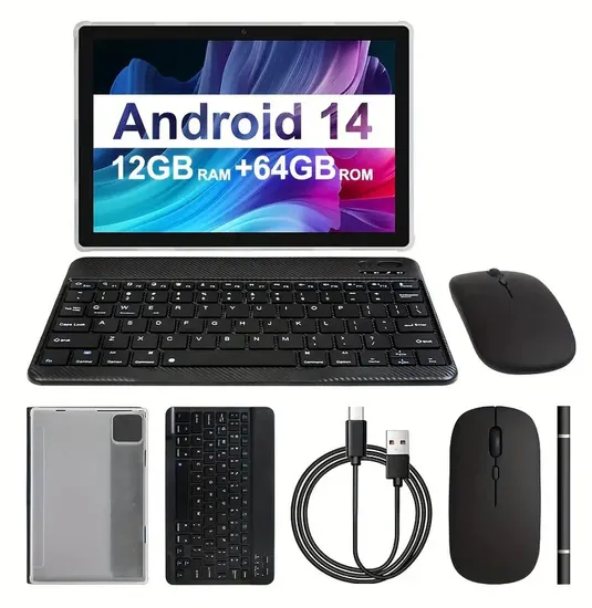 10-Inch Android 14 Tablet PC Adult Use WiFi Bt 5.0 1280*800 IPS