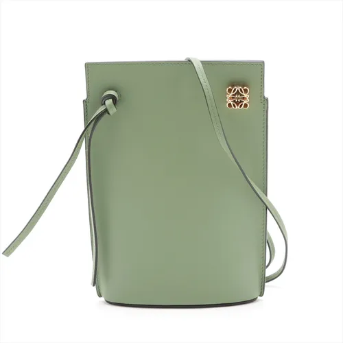 ロエベ ダイスポケット レザー ショルダーバッグ グリーン ABランク