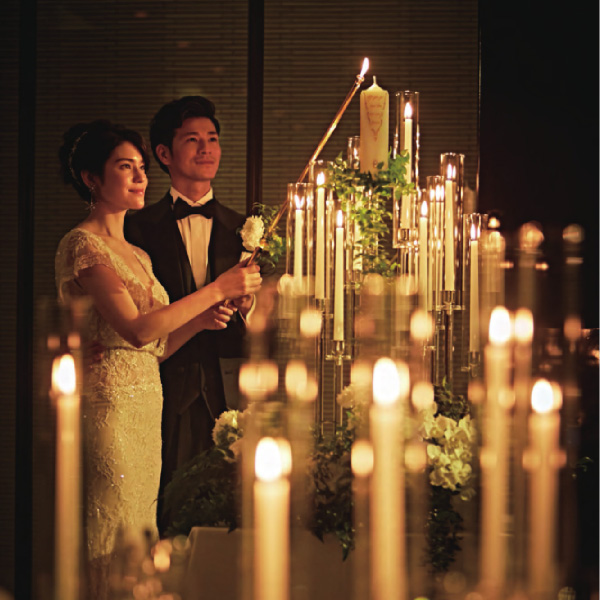 キャンドルサービス ゲストテーブル用 ラウンドキャンドル【ブラック