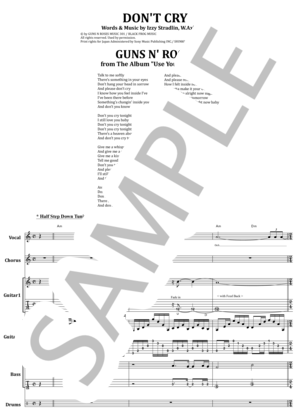 楽譜】GUNS N'ROSES / DON'T CRY バンド・スコア from68 / GUNS N