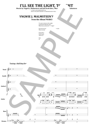 楽譜】I'LL SEE THE LIGHT,TONIGHT / イングヴェイ・マルムスティーン