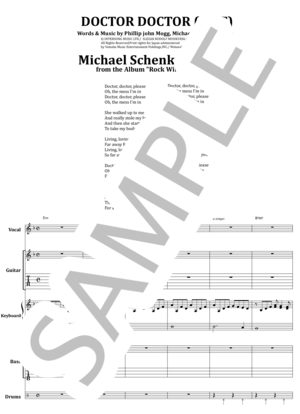 楽譜】マイケル・シェンカー ドクター・ドクター LIVE バンド・スコア
