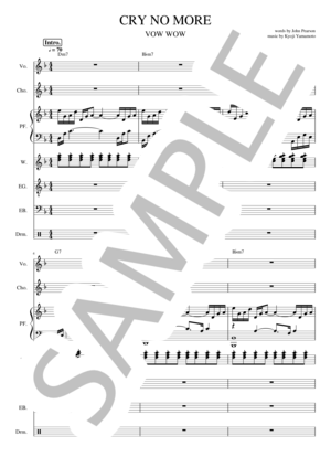 楽譜】CRY NO MORE - VOW WOW / BOWWOW (バンドスコア / 初級