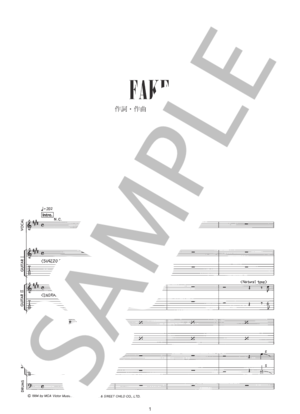 楽譜】FAKE / LUNA SEA (バンドスコア / 中級) - Piascore 楽譜ストア