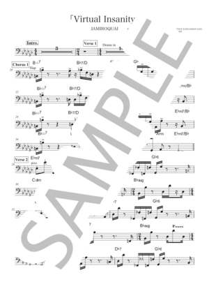 楽譜】Virtual Insanity / ジャミロクワイ (エレキベース / 中級
