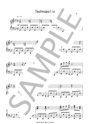 楽譜】Technopolis 中級 ：YMO / イエロー・マジック・オーケストラ
