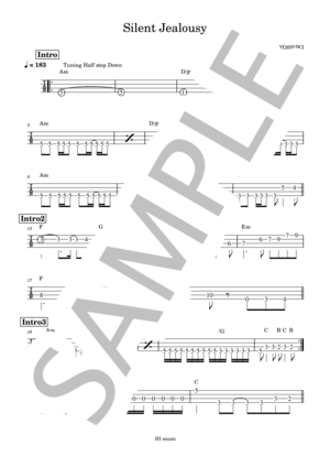 楽譜】Silent Jealousy / X (X Japan) (エレキベース / 中〜上級