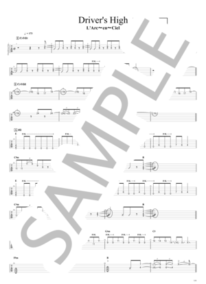 楽譜】 Driver's High / L'Arc〜en〜Ciel / L'Arc〜en〜Ciel (エレキ