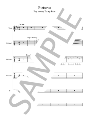 楽譜】Pictures / Pay money To my Pain (バンドスコア / 中級