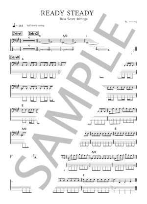 楽譜】Ready Steady Go / L'Arc〜en〜Ciel (エレキベース / 初〜中級
