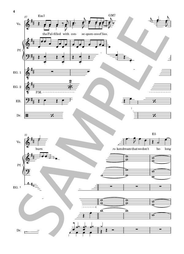 楽譜】BELONG / 澤野 弘之 (バンドスコア / 中級) - Piascore 楽譜ストア