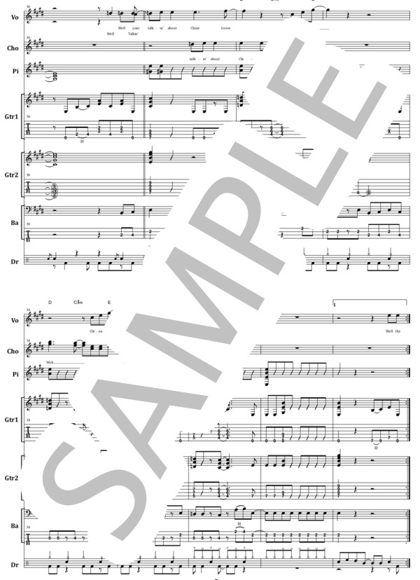 楽譜】THE DOOBIE BROTHERS / チャイナ・グローブ バンド・スコア