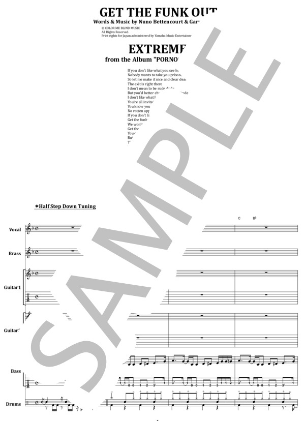 楽譜】EXTREME / GET THE FUNK OUT バンド・スコア from68 / EXTREME