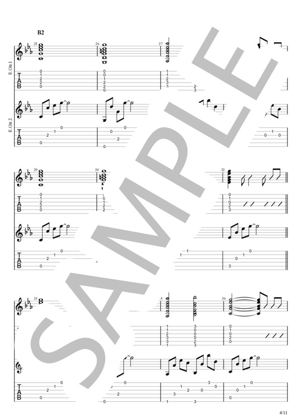 楽譜】baby blue eyes / Conton Candy (エレキギター / 初〜中級