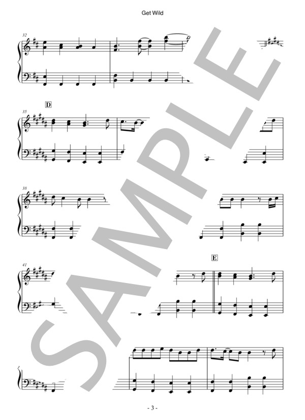 楽譜】Get Wild / TM NETWORK / piano / 小室 哲哉 (ピアノソロ / 中級