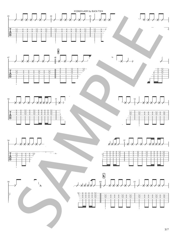 楽譜】ICONOCLASM / BUCK-TICK バクチク / BUCK-TICK (エレキギター