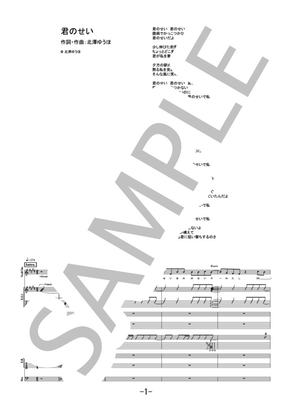 ☆薫婬蝿⁄いち⁄楽譜⁄タブ譜⁄バンドスコア⁄麗