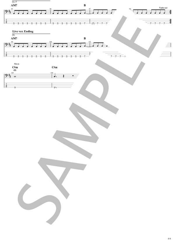 楽譜】Blue revolution / 浜田 麻里 (エレキベース / 初〜中級