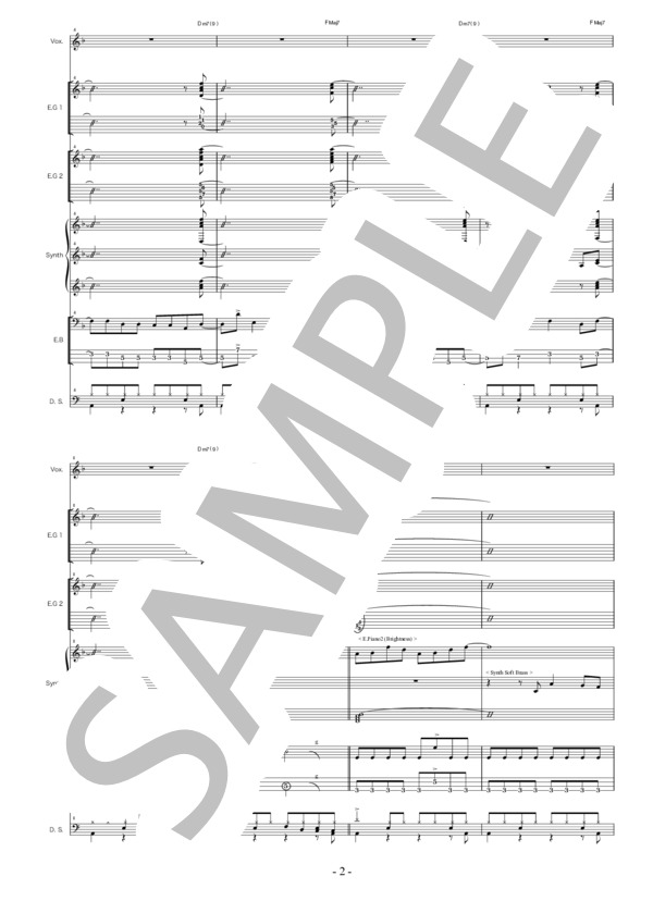 楽譜】ふたりの夏物語 / 杉山清貴&オメガトライブ (バンドスコア