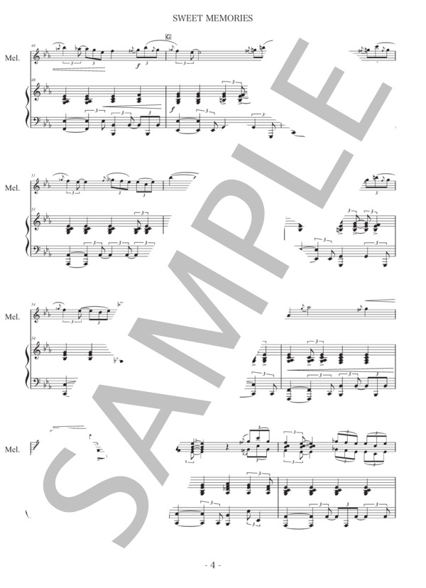 楽譜】SWEET MEMORIES / 松田 聖子 (鍵盤ハーモニカ / 中〜上級