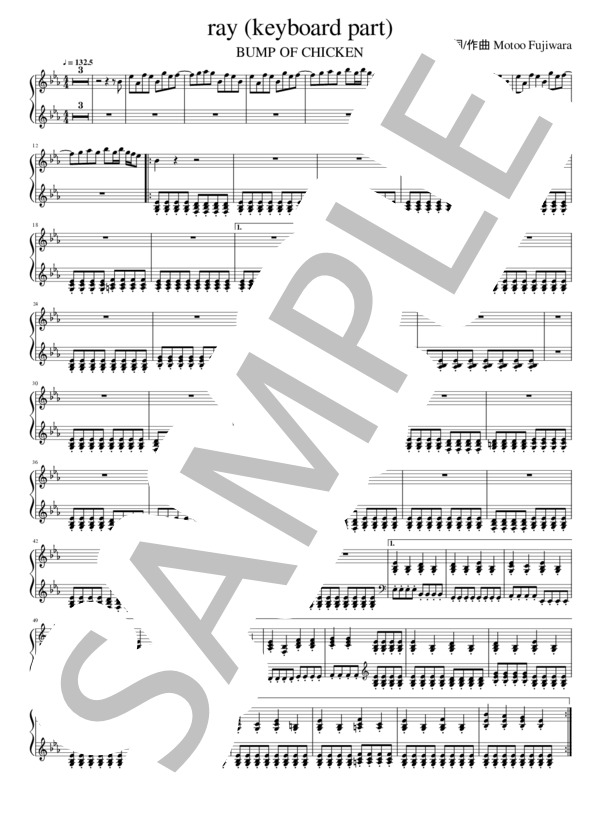 楽譜】BUMP OF CHICKEN ray / BUMP OF CHICKEN (バンドスコア / 中級