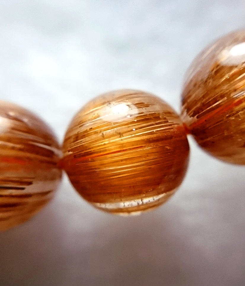 コッパー・ルチル・クォーツ・キャッツアイ 4A 8.0～8.5mm珠